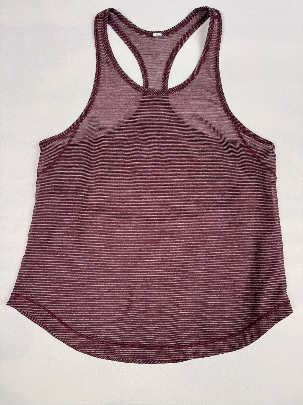 Lululemon Long Distance Tank Top Sheer Heathered Dark Adobe Burgundy Women’s 4